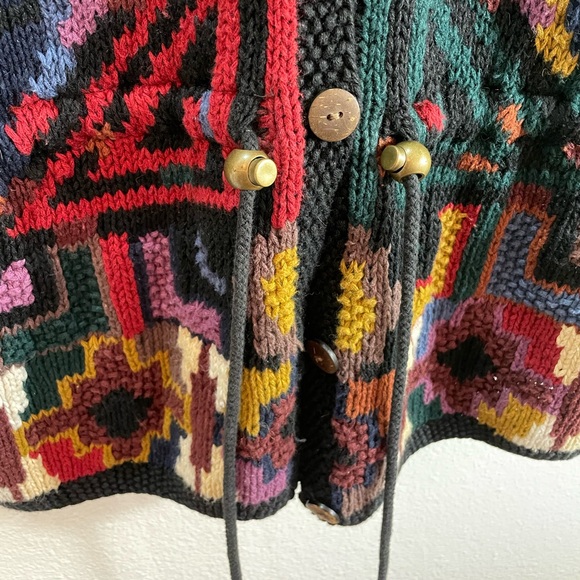 Abstract Art to Wear Cotton/Ramie Rainbow 🌈 Knit Sweater Size M - Picture 5 of 7